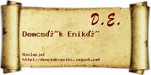 Demcsák Enikő névjegykártya
